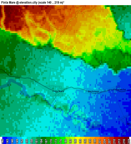 Finta Mare elevation map