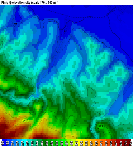 Finiş elevation map