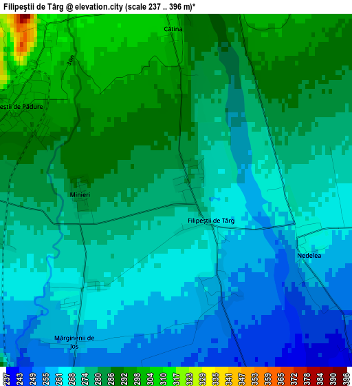 Filipeştii de Târg elevation map