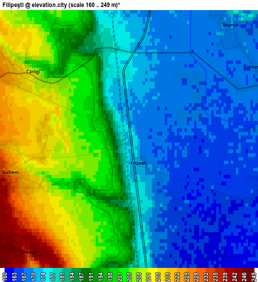 Filipeşti elevation map