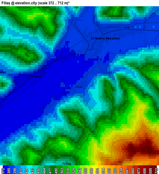 Filiaș elevation map