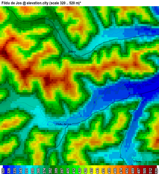 Fildu de Jos elevation map