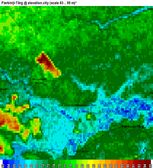 Fierbinţi-Târg elevation map