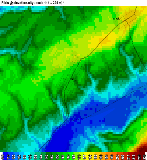 Fibiș elevation map