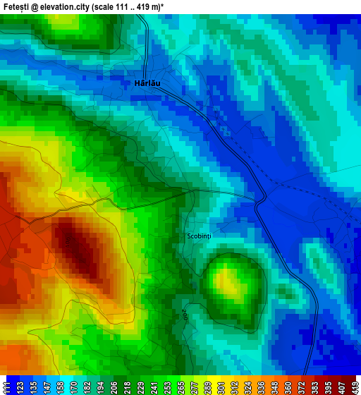 Fetești elevation map