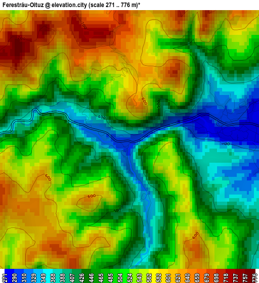 Ferestrău-Oituz elevation map