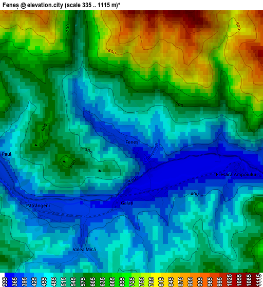 Feneș elevation map