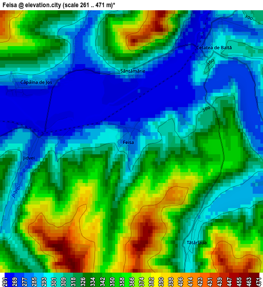 Feisa elevation map