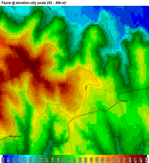 Făurei elevation map