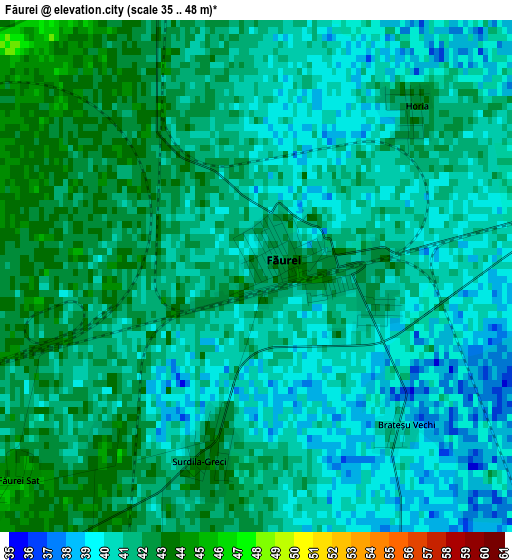 Făurei elevation map