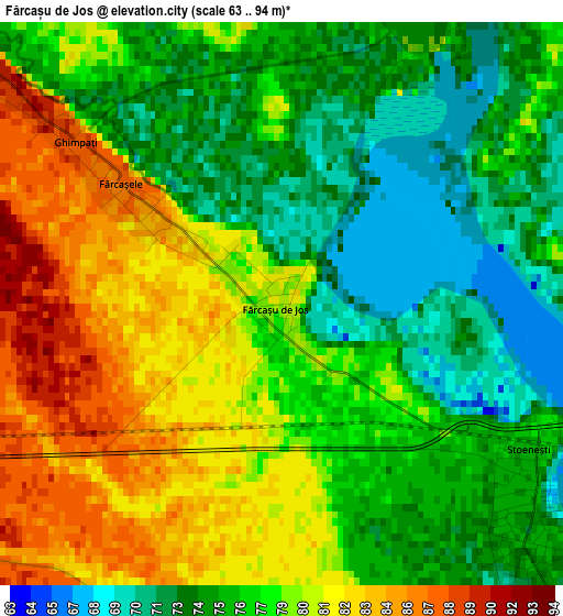 Fărcașu de Jos elevation map