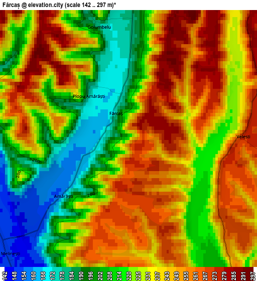 Fărcaș elevation map