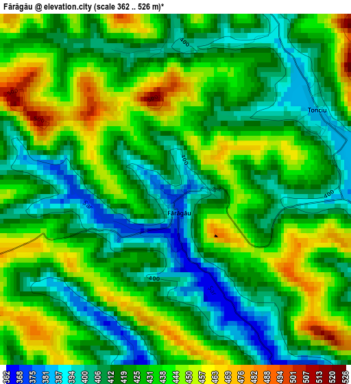 Fărăgău elevation map