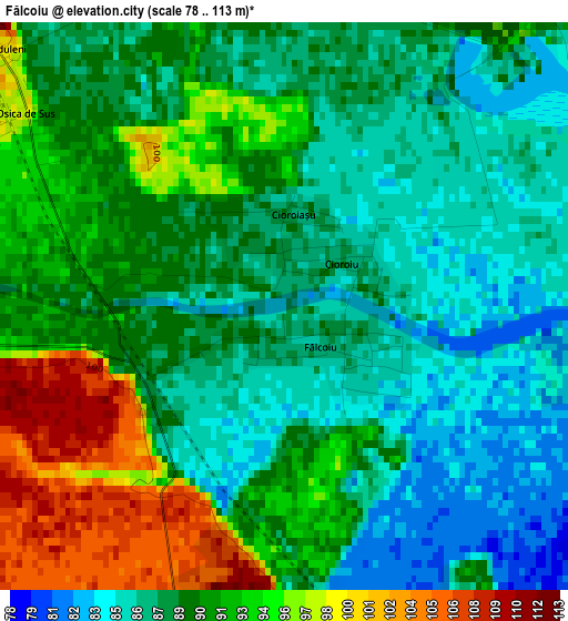 Fălcoiu elevation map