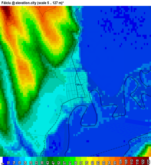 Fălciu elevation map