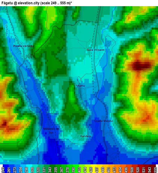 Făgetu elevation map