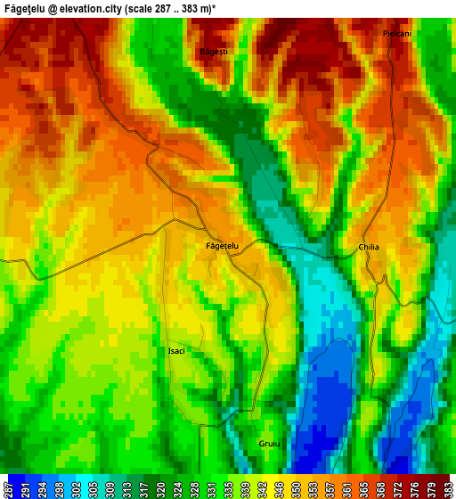 Făgeţelu elevation map