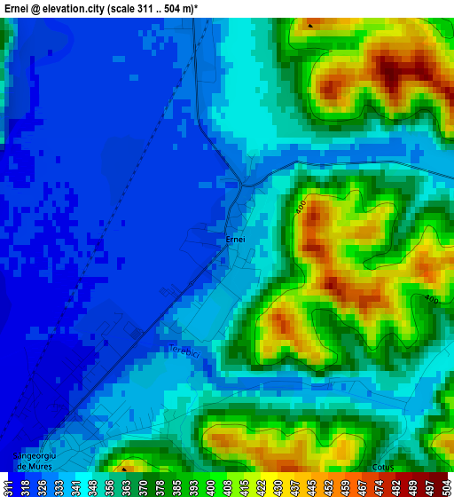 Ernei elevation map