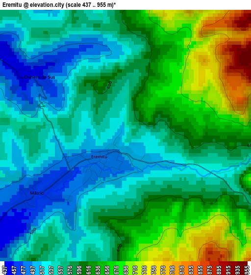 Eremitu elevation map