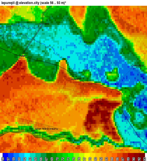 Iepureşti elevation map