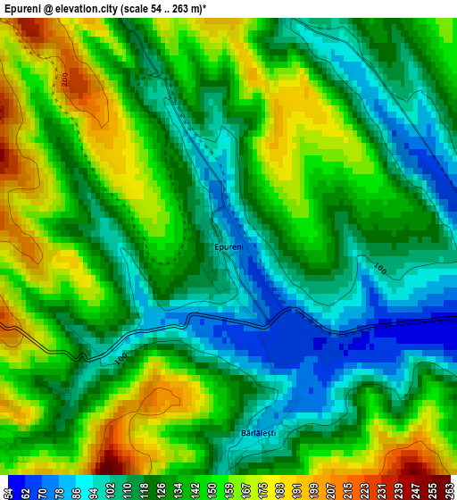 Epureni elevation map