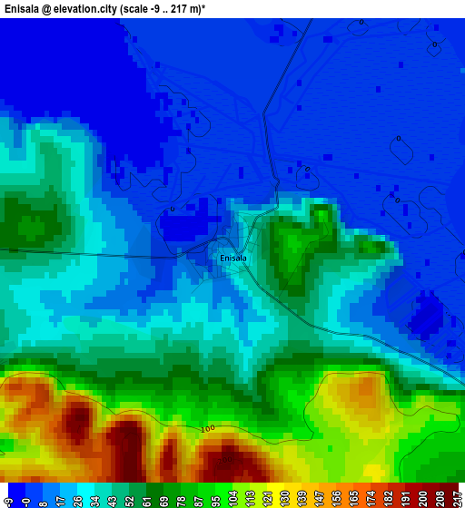 Enisala elevation map