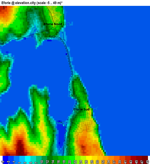 Eforie elevation map