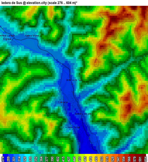 Iedera de Sus elevation map