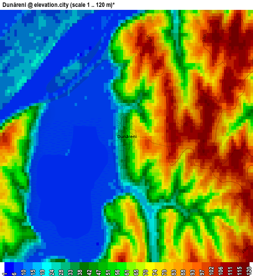 Dunăreni elevation map