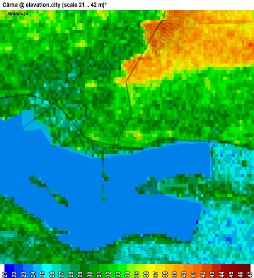 Cârna elevation map