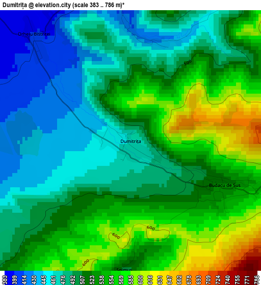 Dumitrița elevation map