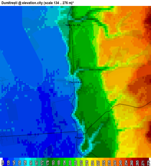 Dumitrești elevation map