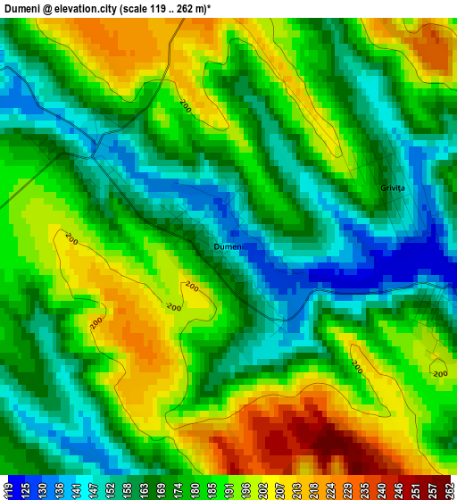 Dumeni elevation map