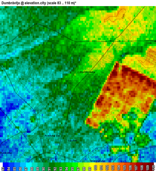 Dumbrăviţa elevation map