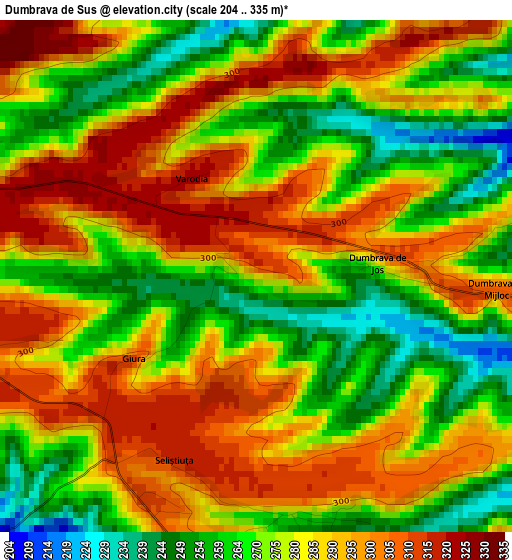 Dumbrava de Sus elevation map