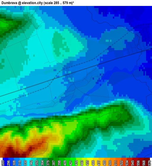 Dumbrava elevation map