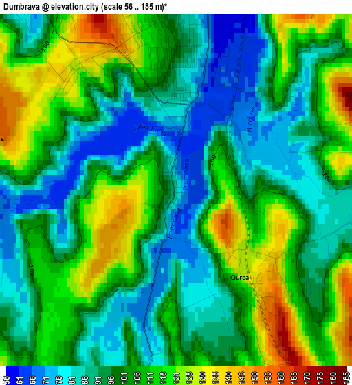 Dumbrava elevation map