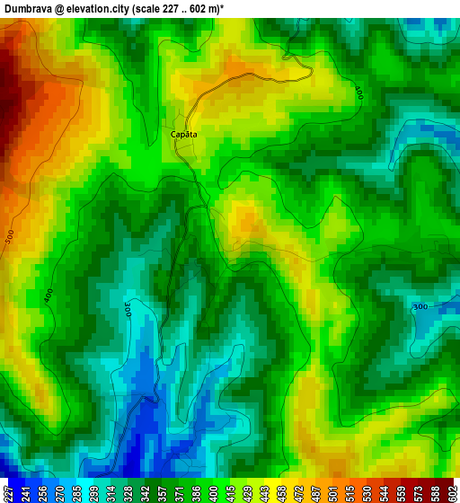 Dumbrava elevation map