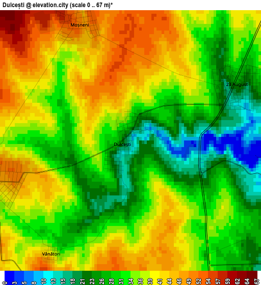 Dulcești elevation map