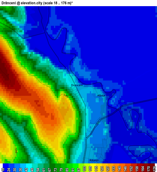 Drânceni elevation map