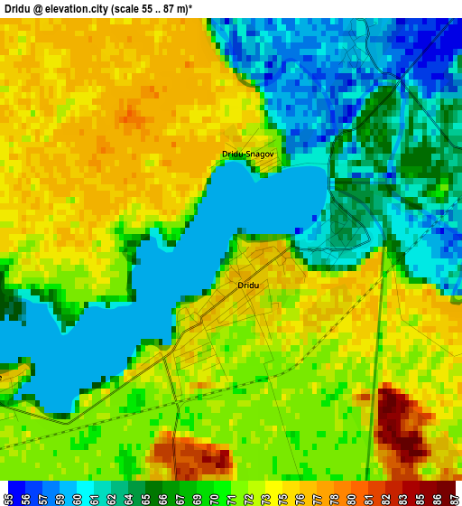 Dridu elevation map