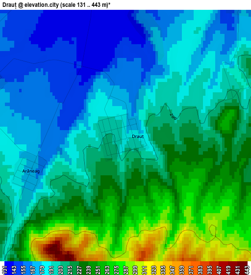 Drauț elevation map