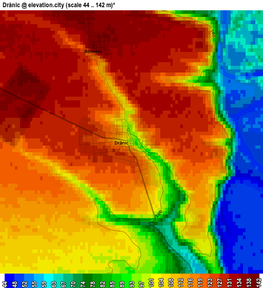 Drănic elevation map