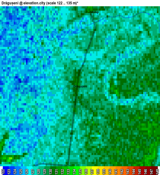 Drăgușeni elevation map