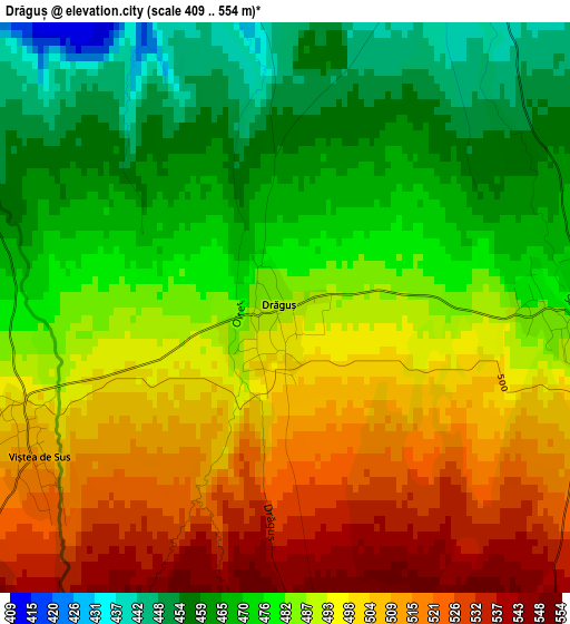 Drăguș elevation map