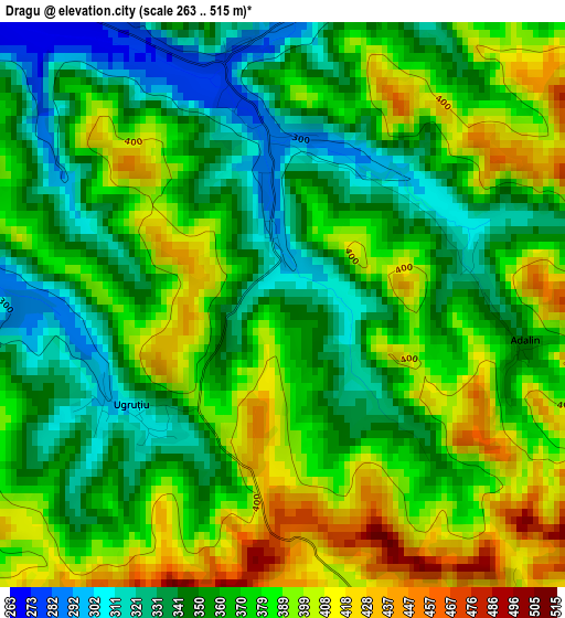 Dragu elevation map