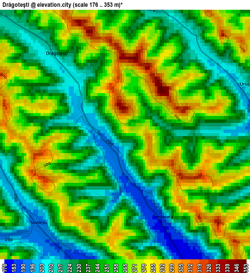 Drăgoteşti elevation map