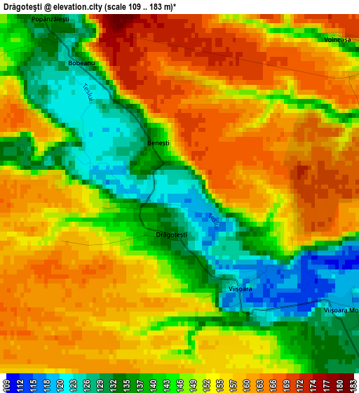 Drăgoteşti elevation map