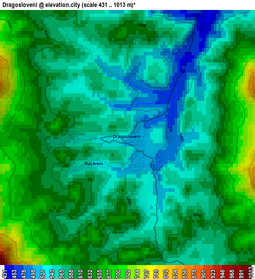 Dragosloveni elevation map