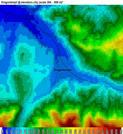 Dragomireşti elevation map